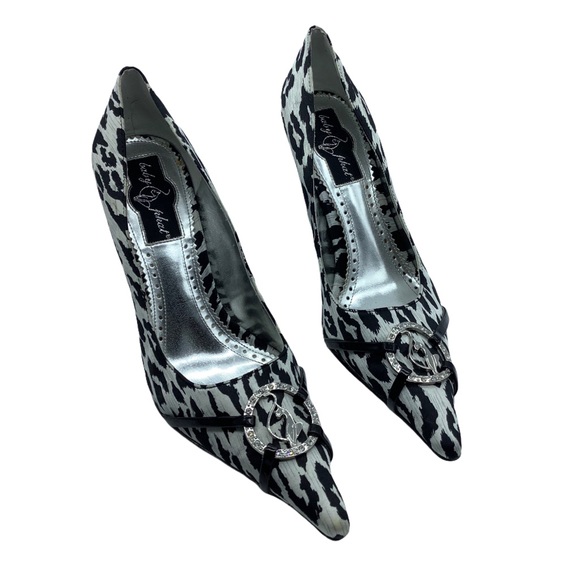 Baby Phat heels Animal Print 6.5 black white